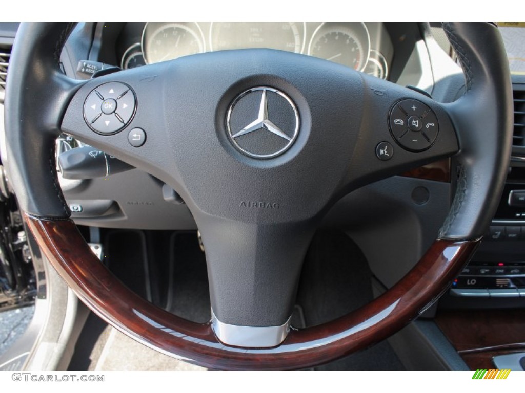 2011 Mercedes-Benz E 550 Cabriolet Black Steering Wheel Photo #84144810