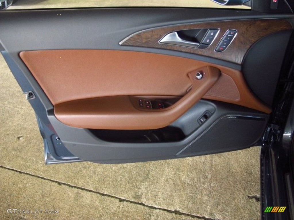 2014 Audi A6 2.0T quattro Sedan Nougat Brown Door Panel Photo #84150630