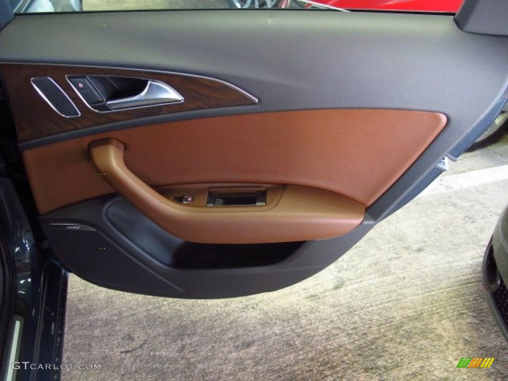 2014 Audi A6 2.0T quattro Sedan Nougat Brown Door Panel Photo #84150723