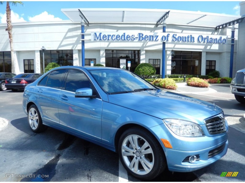 2010 C 300 Luxury - Quartz Blue Metallic / Grey/Black photo #1