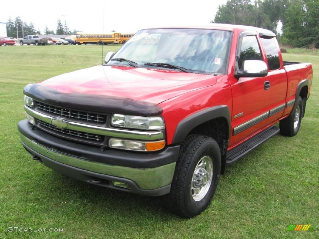 2000 Silverado 2500 LT Extended Cab 4x4 - Victory Red / Graphite photo #15