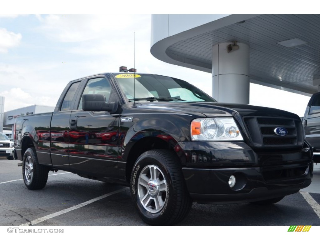 2008 F150 STX SuperCab - Black / Medium Flint Grey photo #1