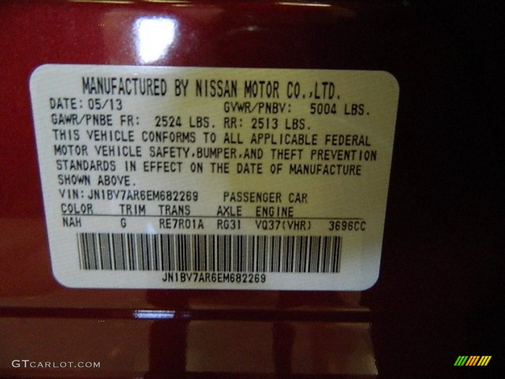 2014 Q Color Code NAH for Venetian Ruby Photo #84153450