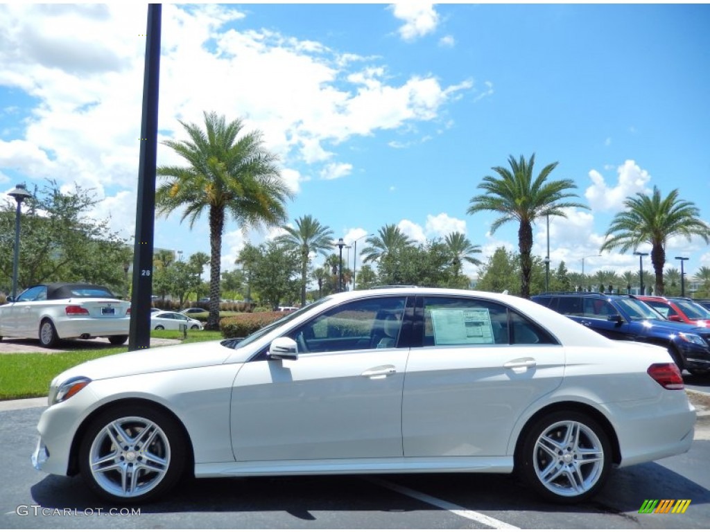 2014 E 350 4Matic Sport Sedan - Diamond White Metallic / Porcelain/Black photo #2