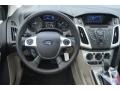Medium Light Stone 2014 Ford Focus SE Sedan Steering Wheel