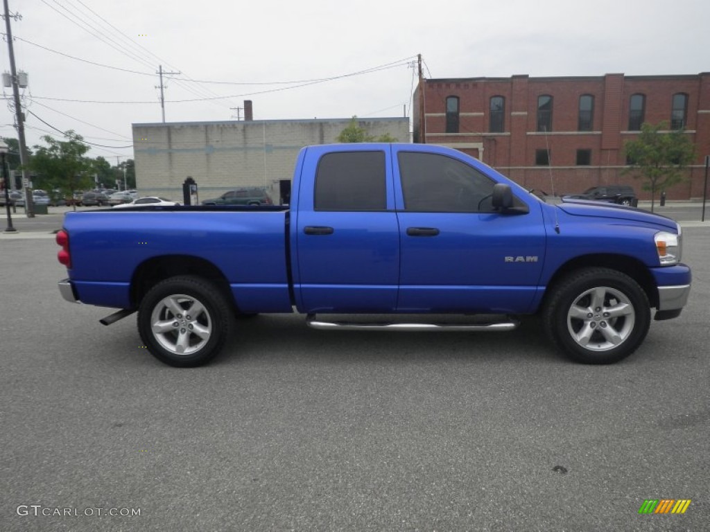 2008 Ram 1500 Big Horn Edition Quad Cab 4x4 - Electric Blue Pearl / Medium Slate Gray photo #2