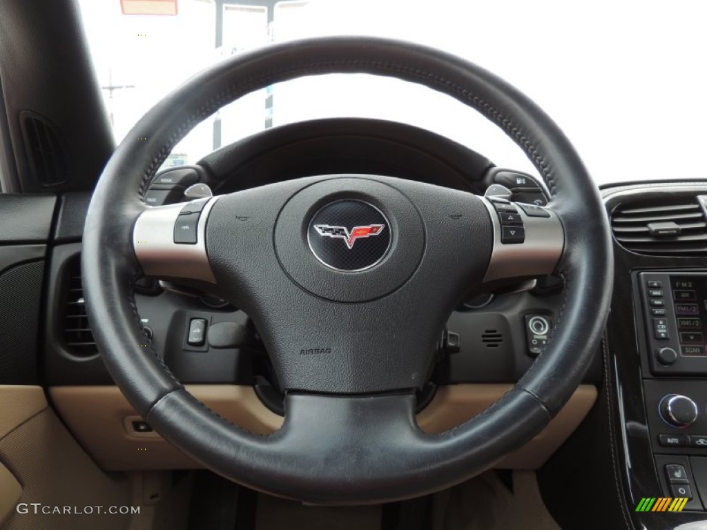 2011 Chevrolet Corvette Convertible Cashmere Steering Wheel Photo #84157466