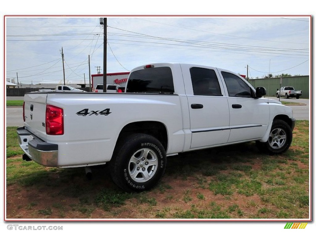 2005 Dakota SLT Quad Cab 4x4 - Bright White / Medium Slate Gray photo #9