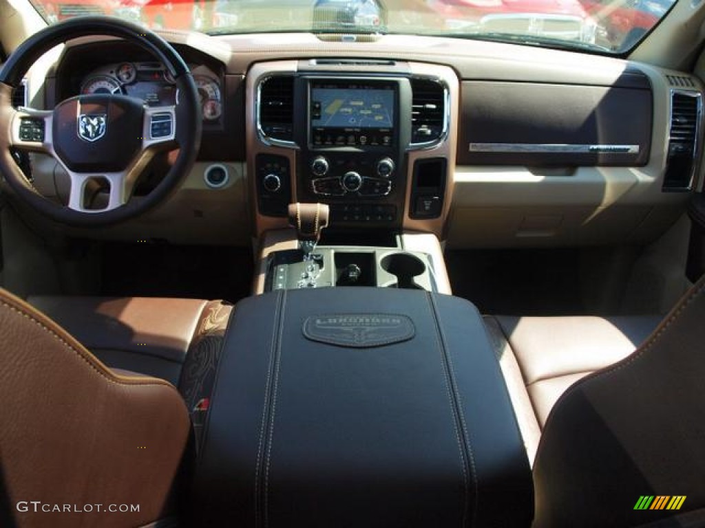 2013 1500 Laramie Longhorn Crew Cab 4x4 - Black Gold Pearl / Canyon Brown/Light Frost Beige photo #5