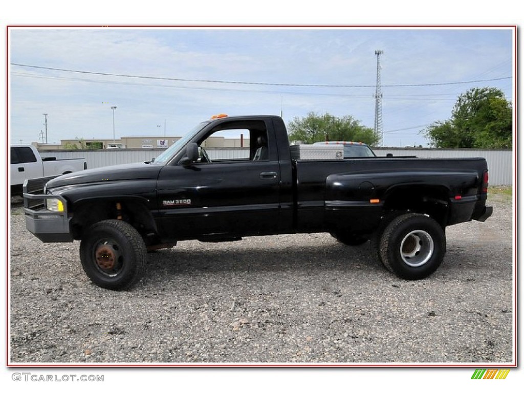 Black 2002 Dodge Ram 3500 SLT Regular Cab 4x4 Dually Exterior Photo #84160588