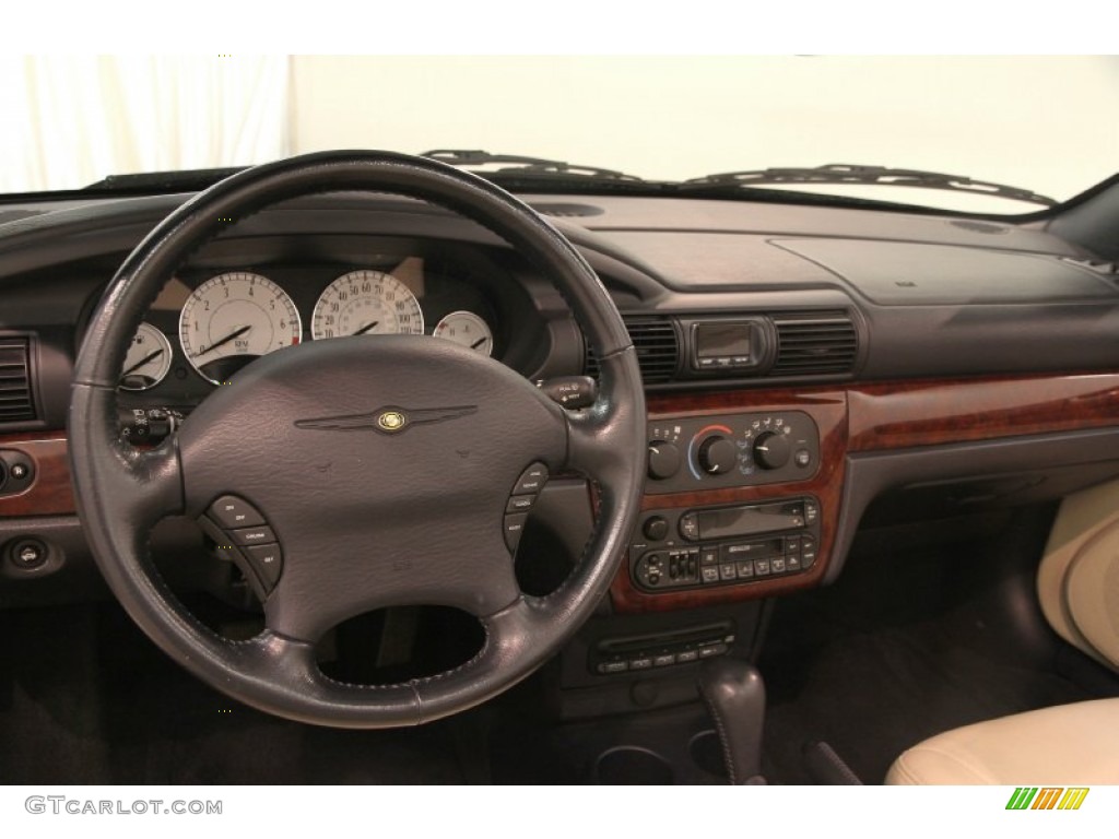 2002 Chrysler Sebring Limited Convertible Deep Royal Blue/Cream Dashboard Photo #84160959