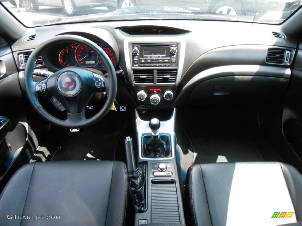 2011 Subaru Impreza WRX STi Limited STI Carbon Black Leather Dashboard Photo #84161670