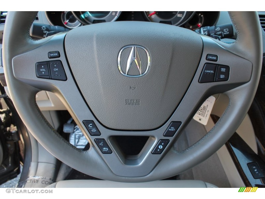 2012 Acura MDX SH-AWD Technology Taupe Steering Wheel Photo #84165546