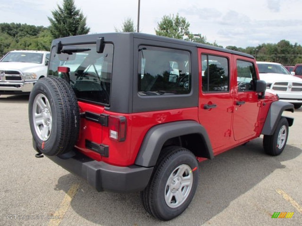 Flame Red 2014 Jeep Wrangler Unlimited Sport 4x4 Exterior Photo #84166881