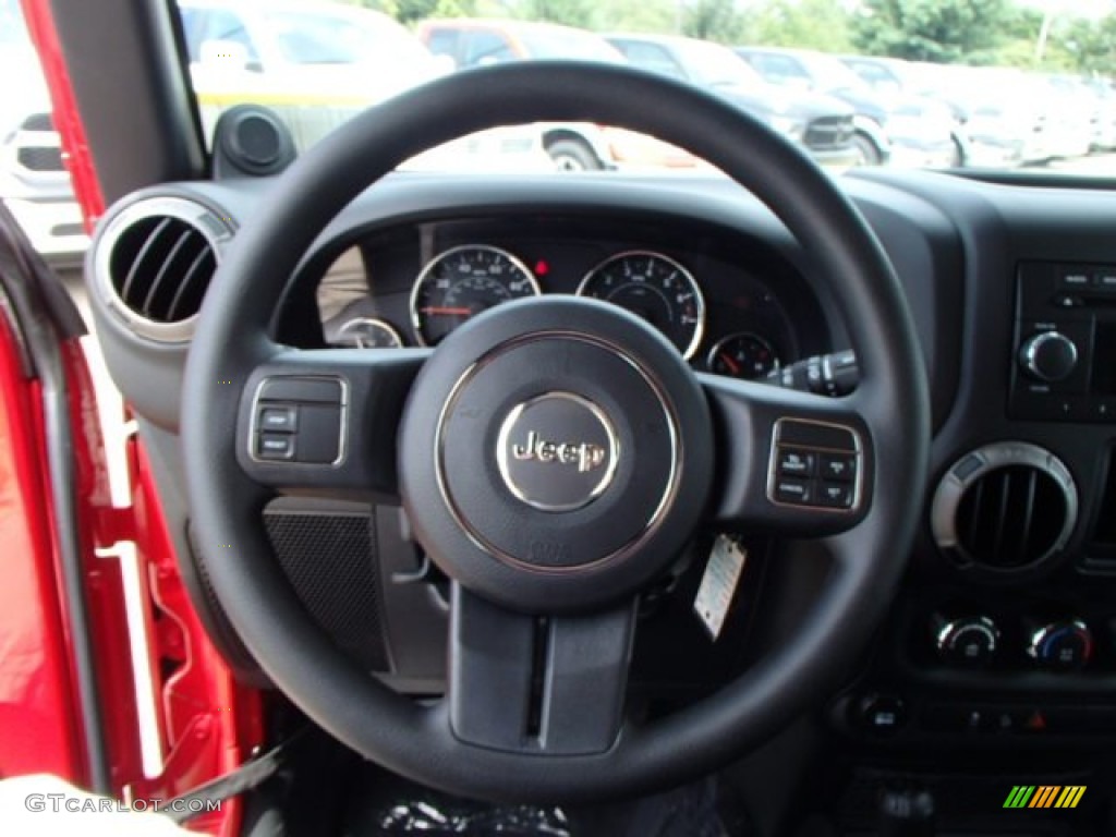 2014 Jeep Wrangler Unlimited Sport 4x4 Black Steering Wheel Photo #84167166