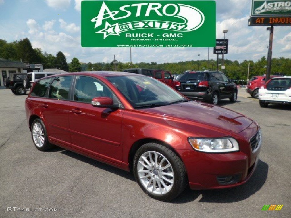 2011 V50 T5 - Flamenco Red Metallic / Umbra/Calcite Leather photo #1