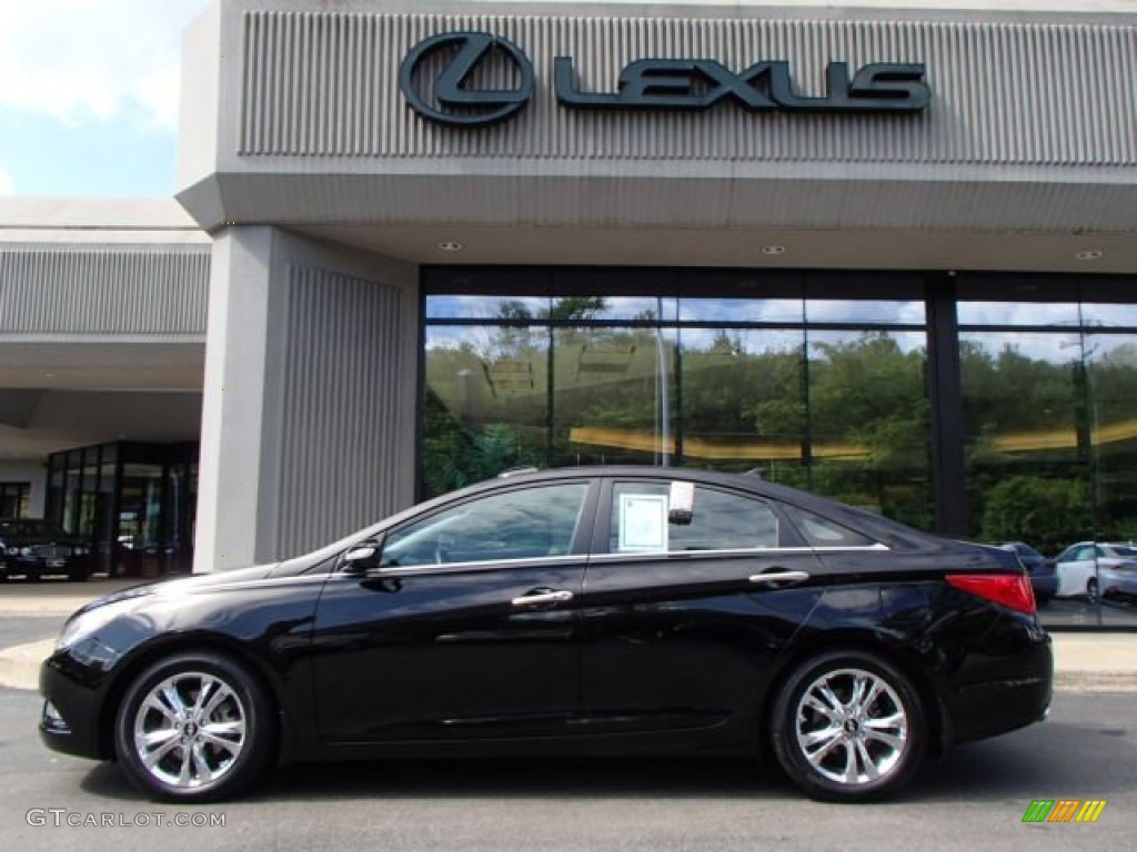 2011 Sonata Limited 2.0T - Midnight Black / Gray photo #2