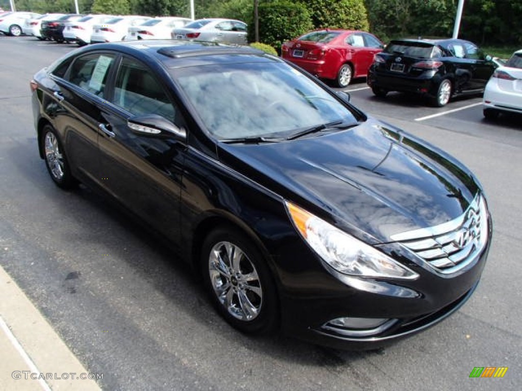 2011 Sonata Limited 2.0T - Midnight Black / Gray photo #4