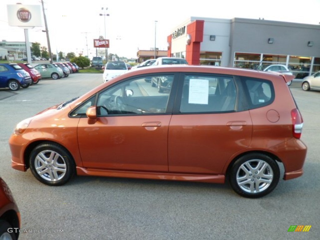 Blaze Orange Metallic 2008 Honda Fit Sport Exterior Photo #84173015
