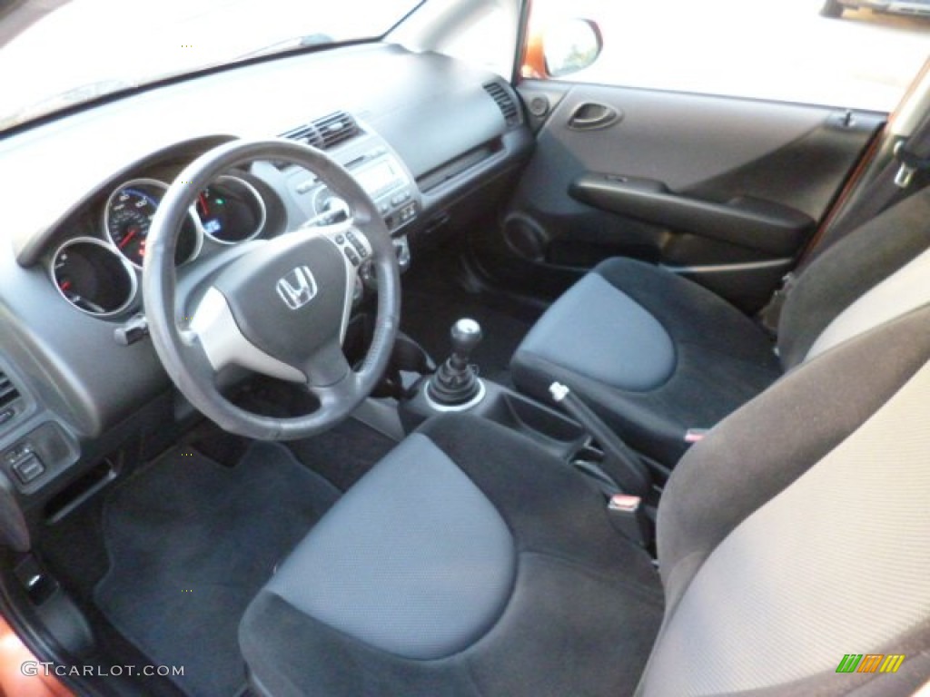 Black/Grey Interior 2008 Honda Fit Sport Photo #84173256