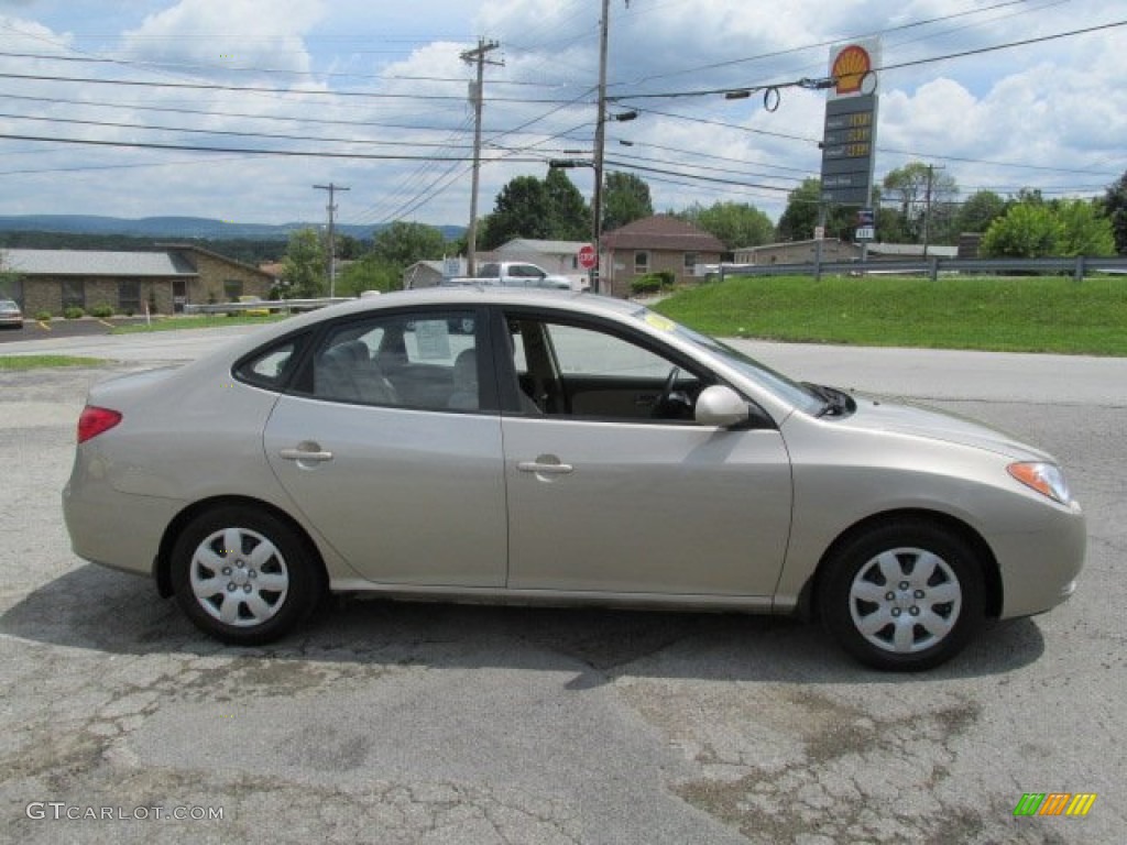 2008 Elantra GLS Sedan - Laguna Sand Metallic / Beige photo #8