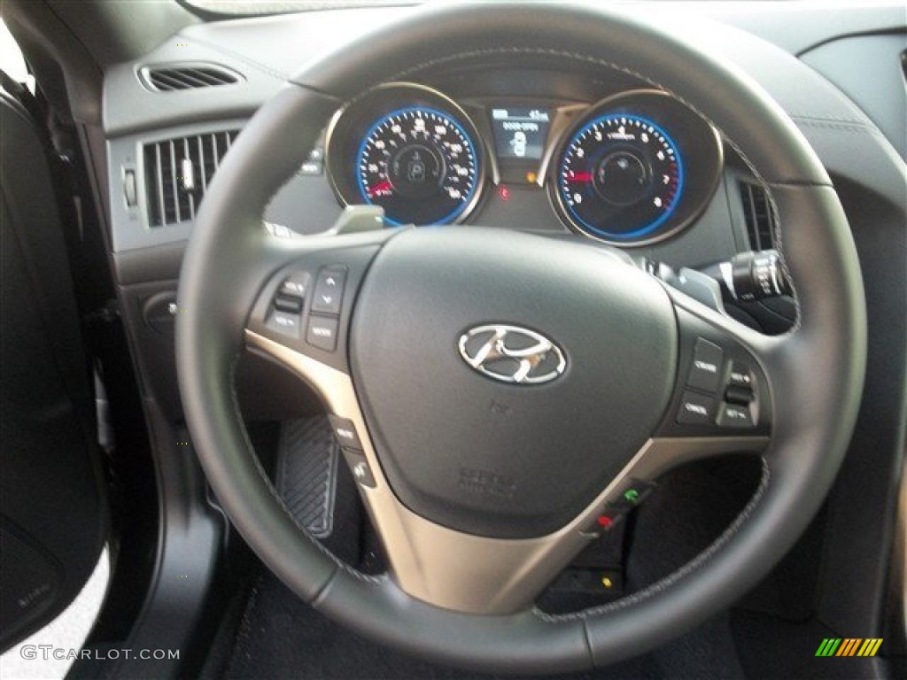 2013 Genesis Coupe 2.0T Premium - Black Noir Pearl / Gray Leather/Gray Cloth photo #14