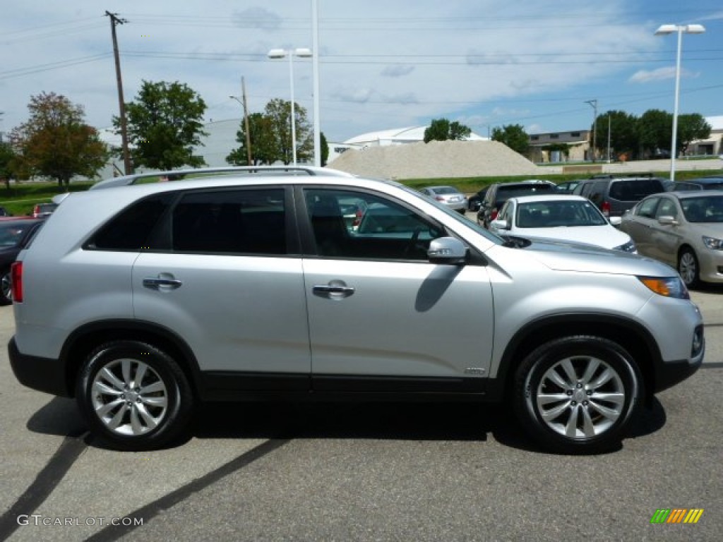 2011 Sorento EX V6 AWD - Bright Silver / Black photo #2