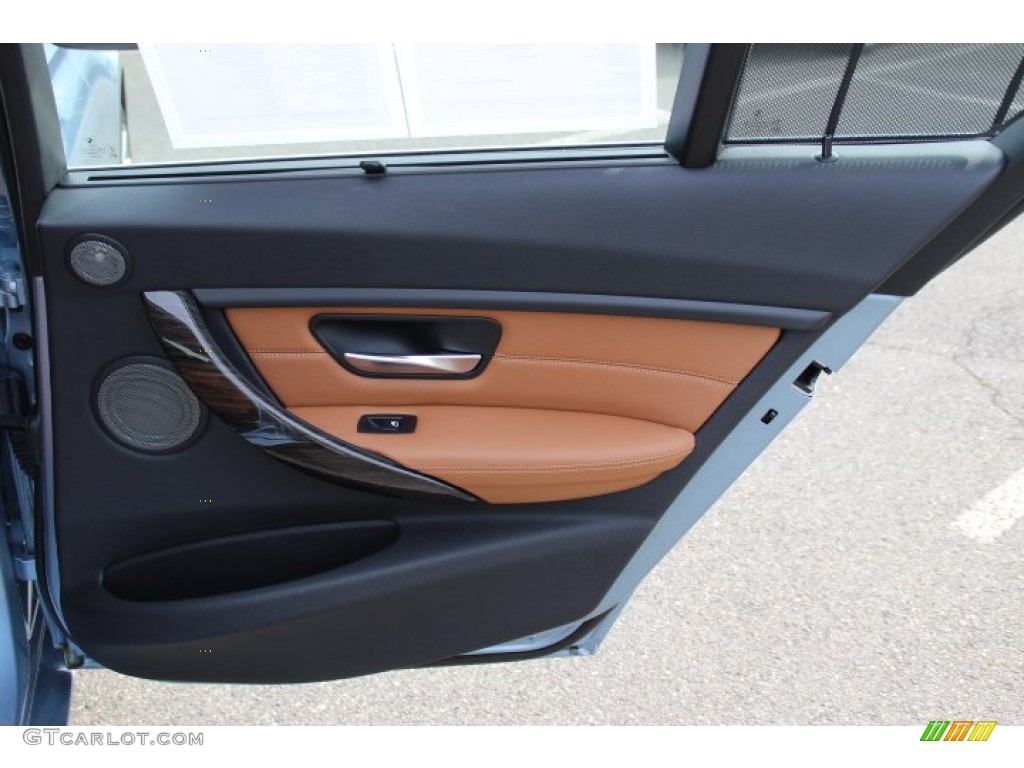 2013 BMW 3 Series 328i Sedan Saddle Brown Door Panel Photo #84179856