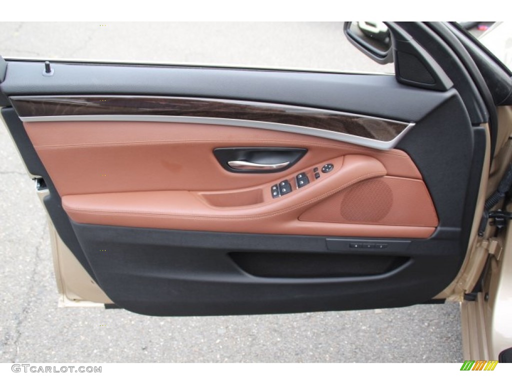 2013 BMW 5 Series 528i Sedan Cinnamon Brown Door Panel Photo #84180654