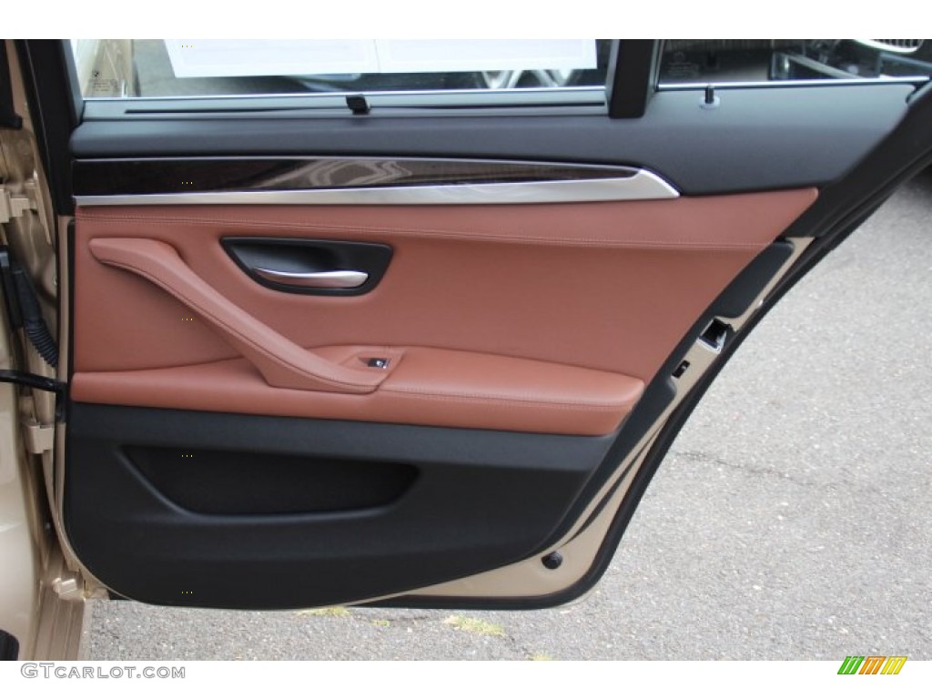 2013 BMW 5 Series 528i Sedan Cinnamon Brown Door Panel Photo #84180891