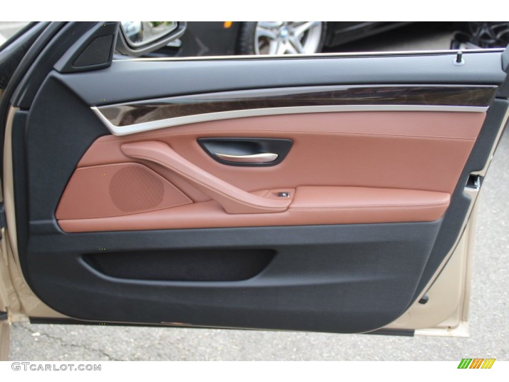 2013 BMW 5 Series 528i Sedan Cinnamon Brown Door Panel Photo #84180948