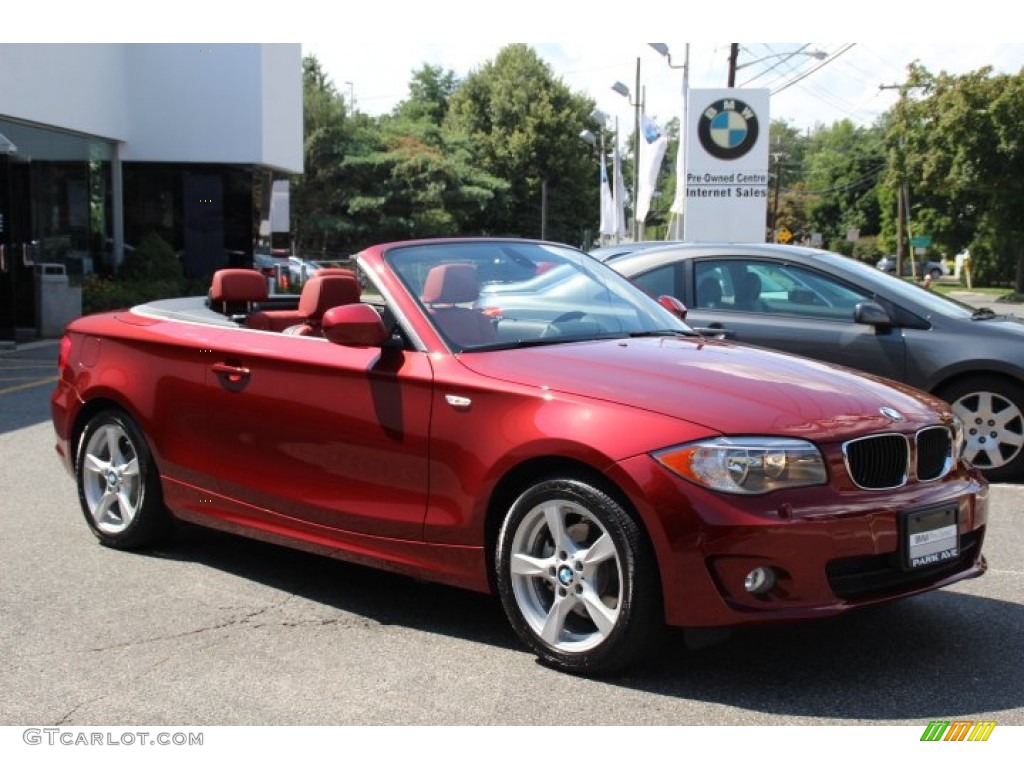 2013 1 Series 128i Convertible - Vermilion Red Metallic / Coral Red photo #3