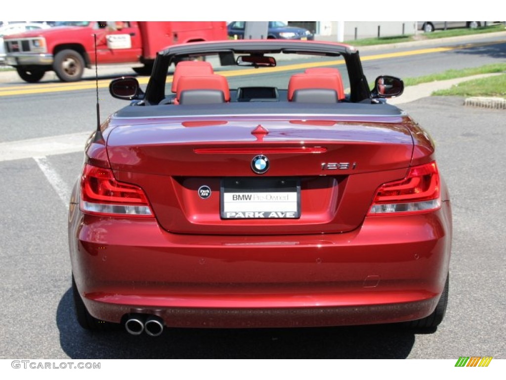 2013 1 Series 128i Convertible - Vermilion Red Metallic / Coral Red photo #6