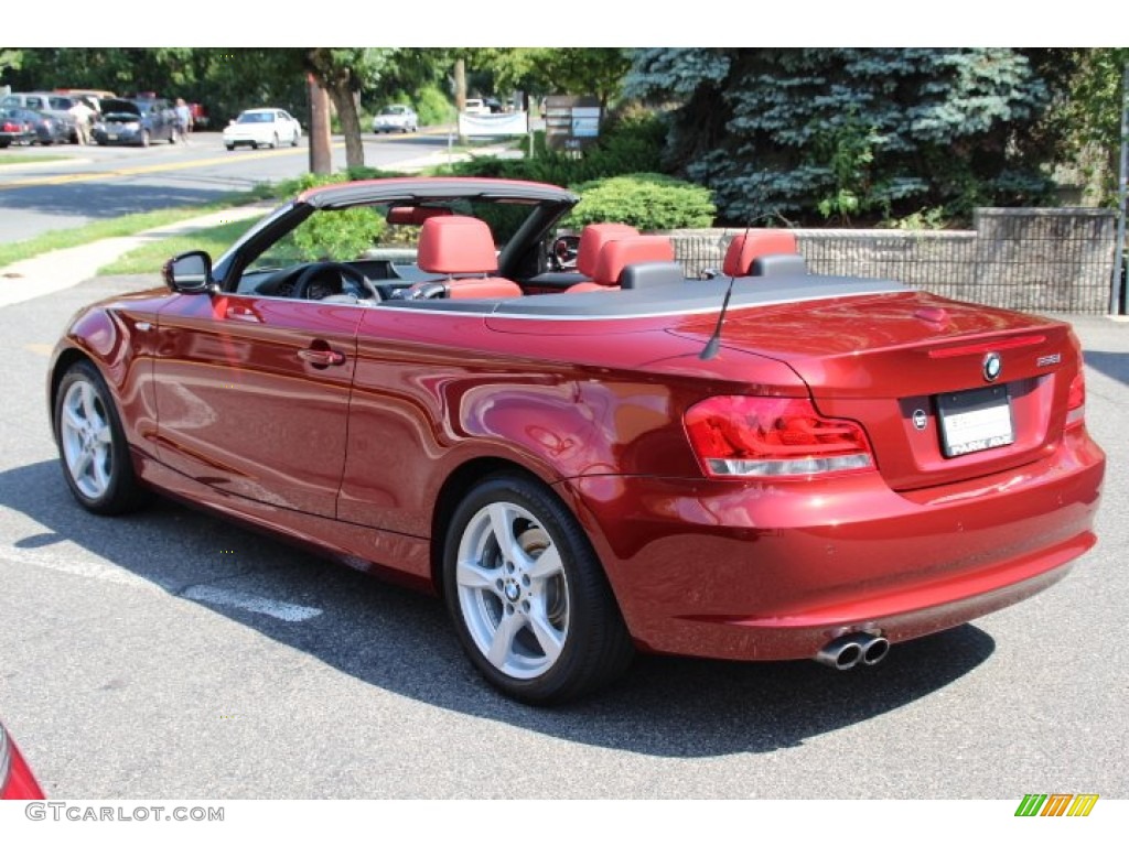 2013 1 Series 128i Convertible - Vermilion Red Metallic / Coral Red photo #7