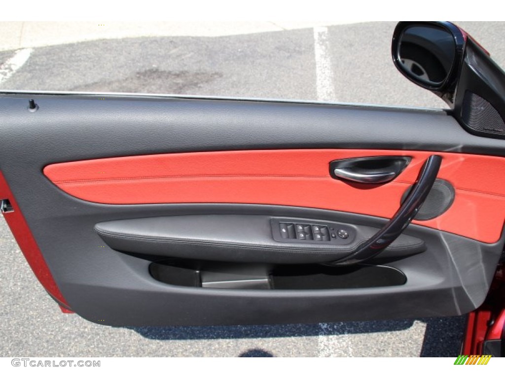 2013 BMW 1 Series 128i Convertible Coral Red Door Panel Photo #84182337