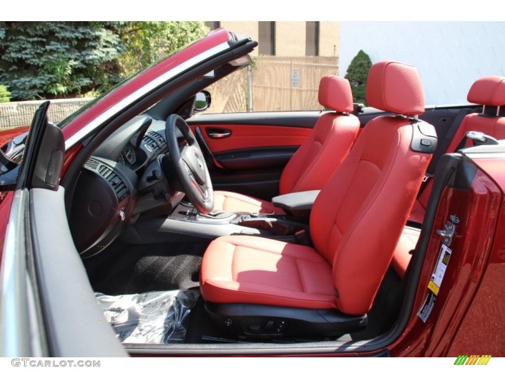Coral Red Interior 2013 BMW 1 Series 128i Convertible Photo #84182367