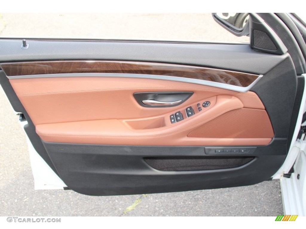 2013 BMW 5 Series 528i Sedan Cinnamon Brown Door Panel Photo #84182781