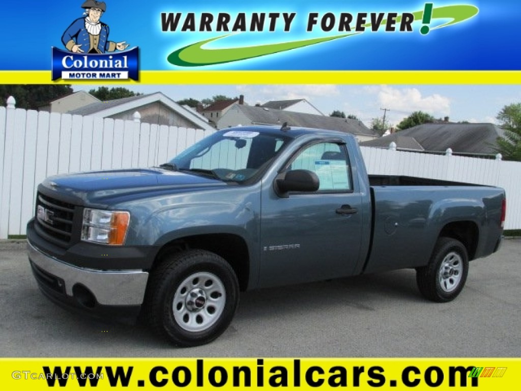 2008 Sierra 1500 Work Truck Regular Cab - Stealth Gray Metallic / Dark Titanium photo #1