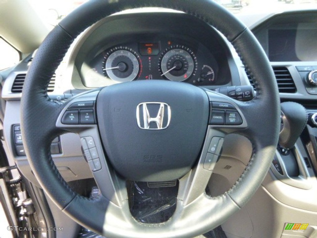 2014 Honda Odyssey Touring Elite Truffle Steering Wheel Photo #84183787