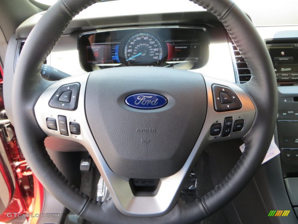 2014 Ford Taurus SEL Charcoal Black Steering Wheel Photo #84183954