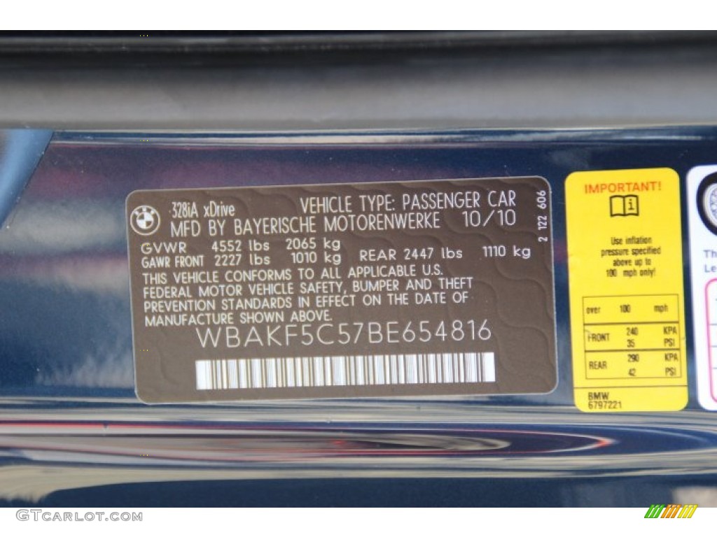 2011 3 Series 328i xDrive Coupe - Deep Sea Blue Metallic / Oyster/Black Dakota Leather photo #32