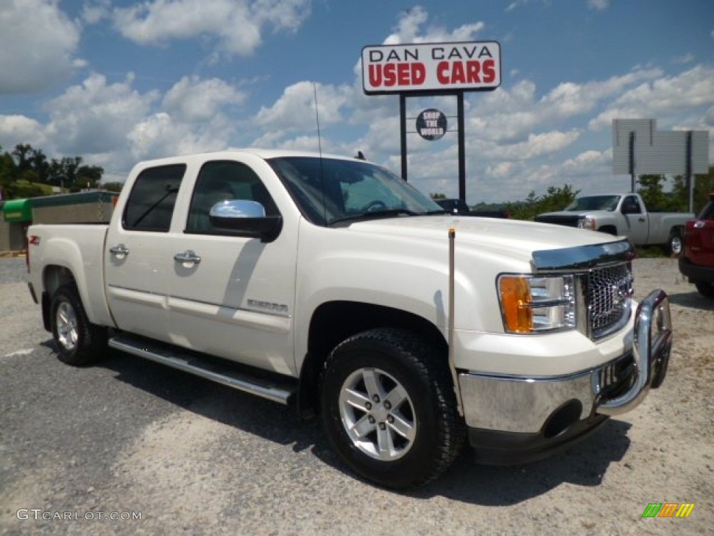 2013 Sierra 1500 SLE Crew Cab 4x4 - White Diamond Tricoat / Ebony photo #1