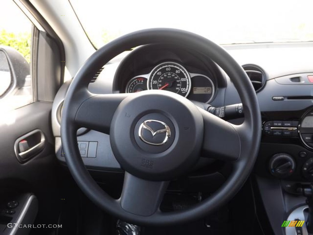 2013 Mazda MAZDA2 Sport Black Steering Wheel Photo #84193023