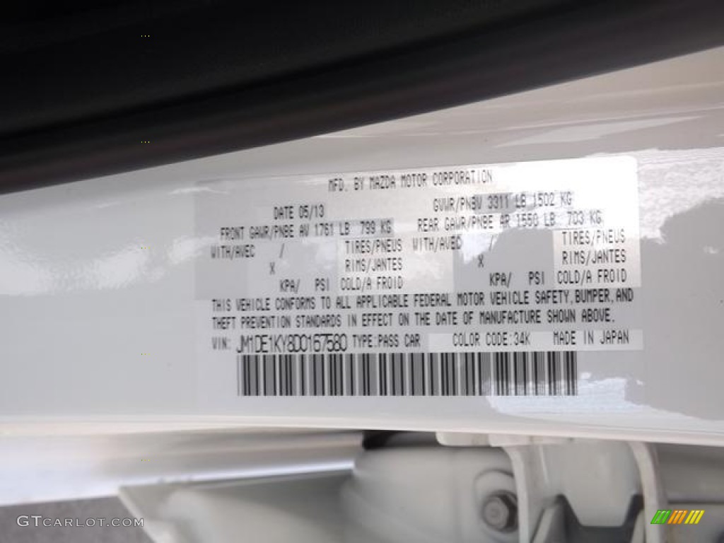 2013 Mazda MAZDA2 Sport Color Code Photos