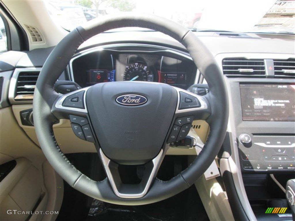 2014 Ford Fusion Hybrid SE Dune Steering Wheel Photo #84203621