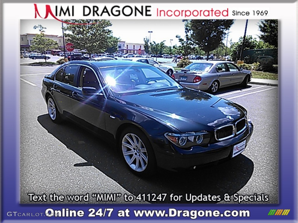 2005 7 Series 745i Sedan - Black Sapphire Metallic / Black/Black photo #6