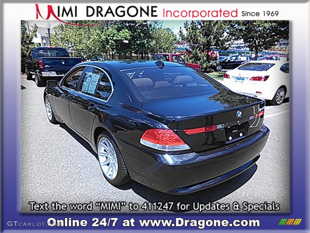 2005 7 Series 745i Sedan - Black Sapphire Metallic / Black/Black photo #10