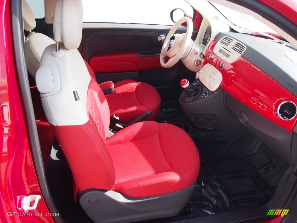 Tessuto Rosso/Avorio (Red/Ivory) Interior 2012 Fiat 500 Pop Photo #84208538