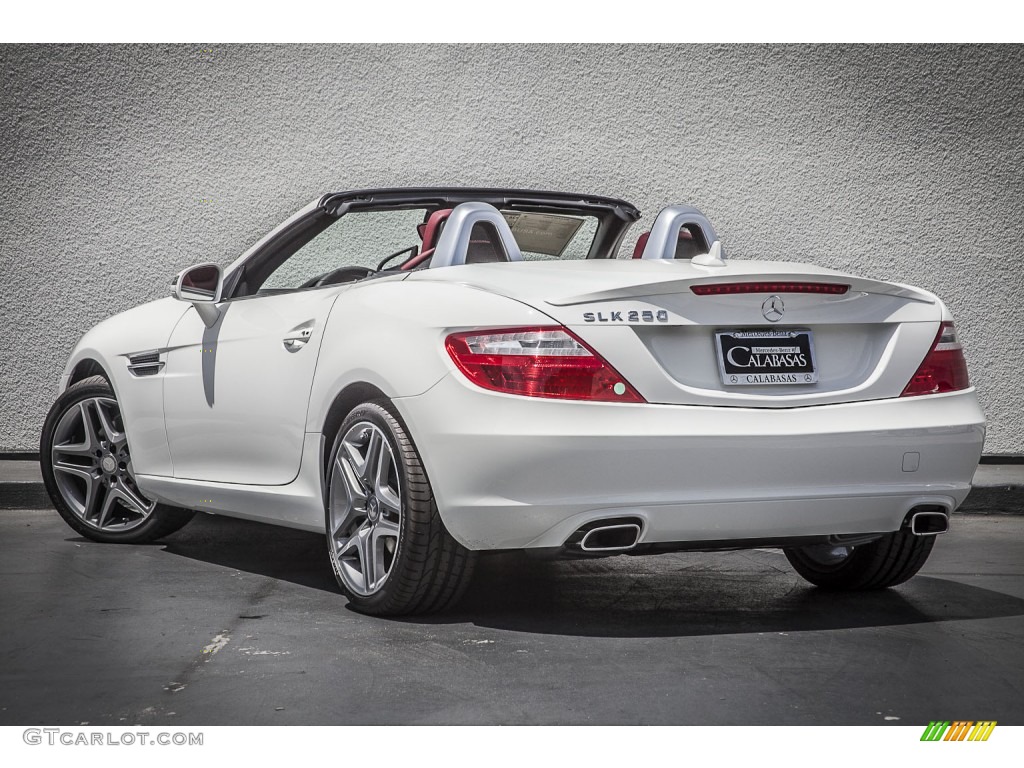 2014 SLK 250 Roadster - Polar White / Bengal Red/Black photo #2