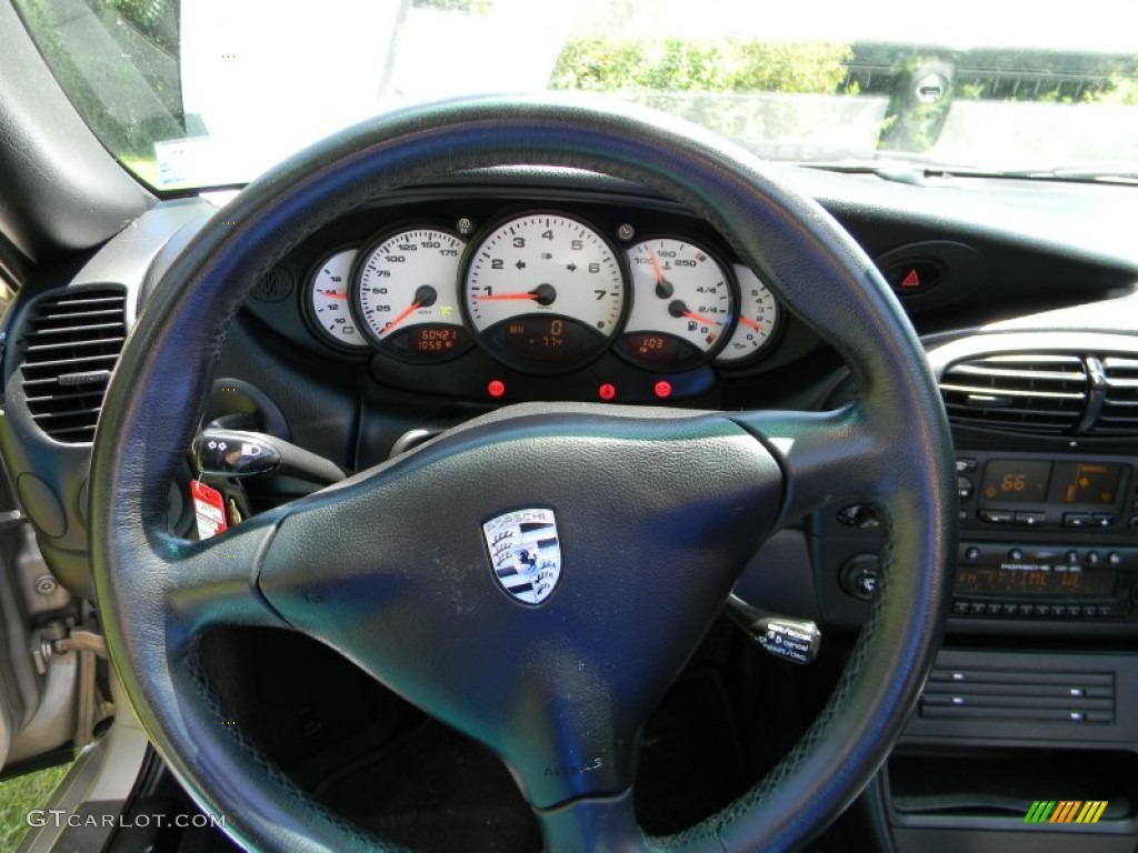 2000 Porsche 911 Carrera Cabriolet Black Steering Wheel Photo #84209735